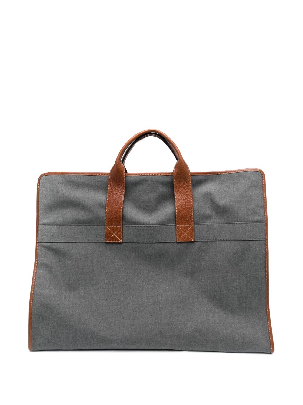 Brunello Cucinelli logo-print bi-fold carry bag - Grijs