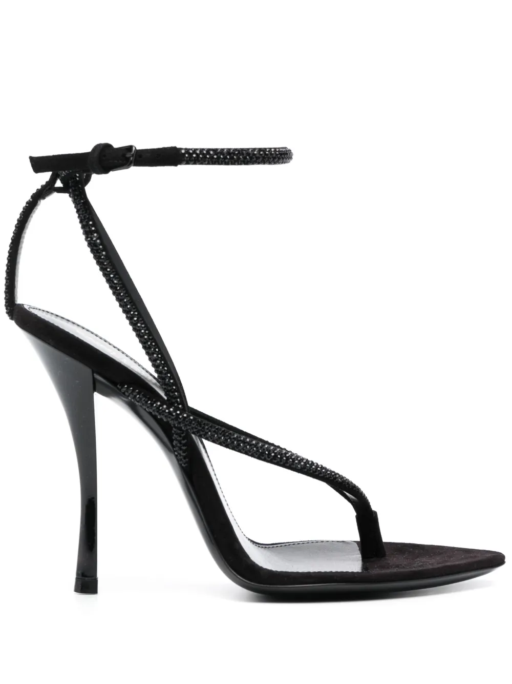 Shop Saint Laurent Nadja 115mm Rhinestone-embellished Sandals In Schwarz