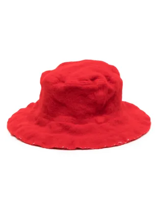 Comme Des Garcons Shirt Textured Wool Bucket Hat Red FARFETCH HK