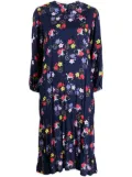 Comme Des Garçons Girl floral-print Peter Pan-collar midi dress - Blue