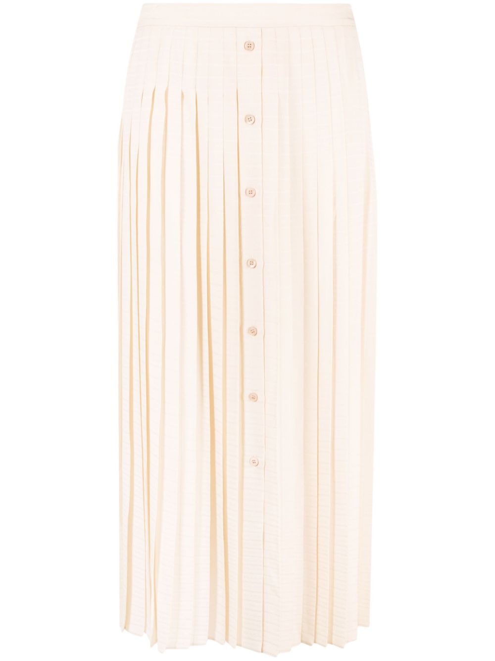 Prada logo-jacquard silk pleated skirt - Neutrals