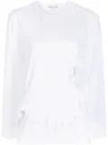 Comme Des Garçons Comme Des Garçons ruffled-detail crew-neck sweatshirt - White