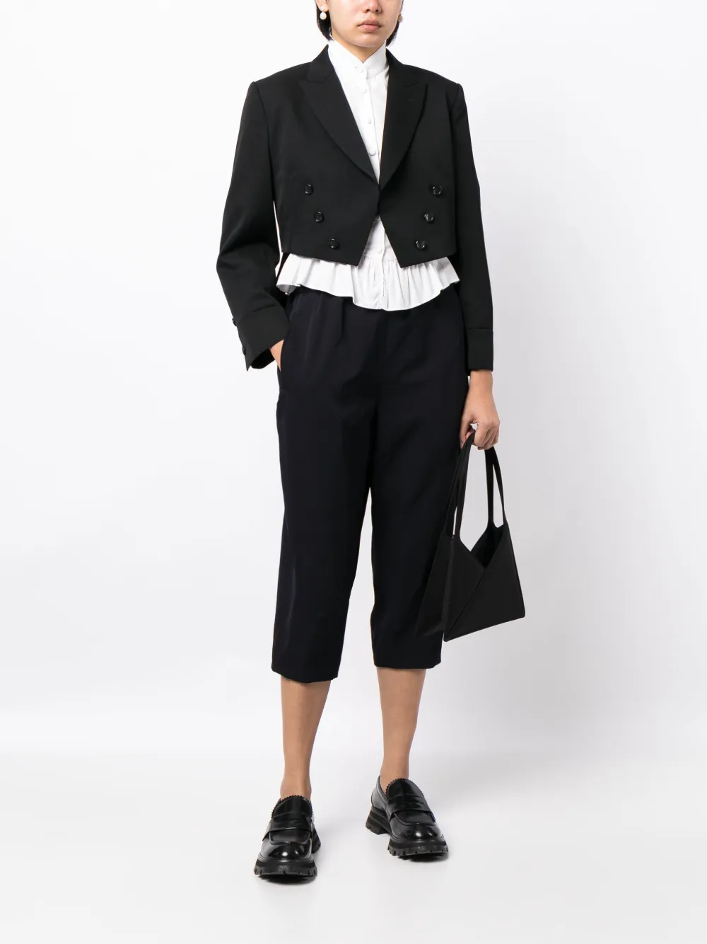 Comme Des Garçons Comme Des Garçons Broek met elastische tailleband Blauw