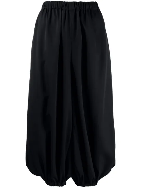 Comme Des Garçons Comme Des Garçons elasticated-waistband cropped wool trousers