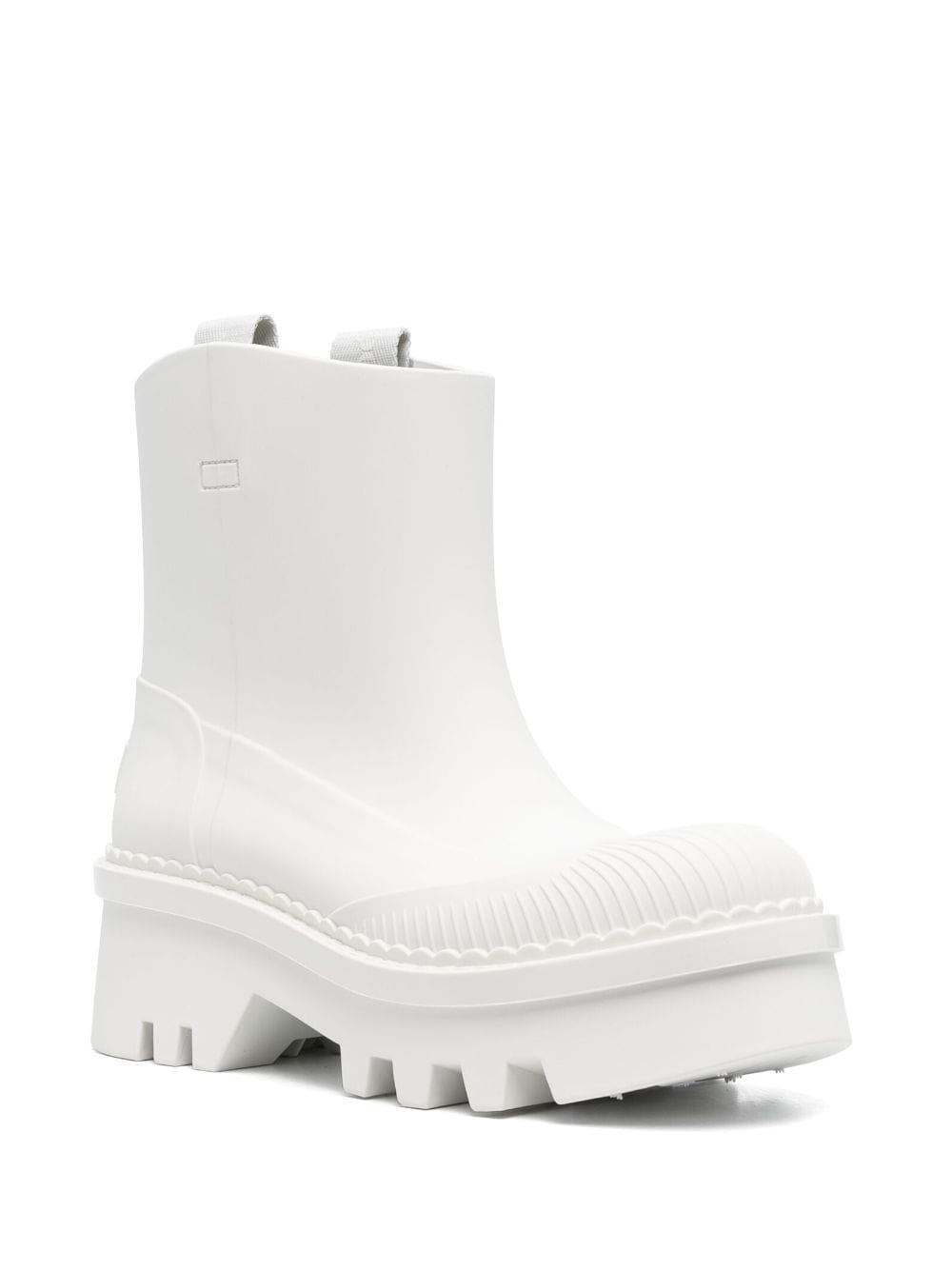 Shop Chloé 60mm Track-sole Chelsea Boots In White