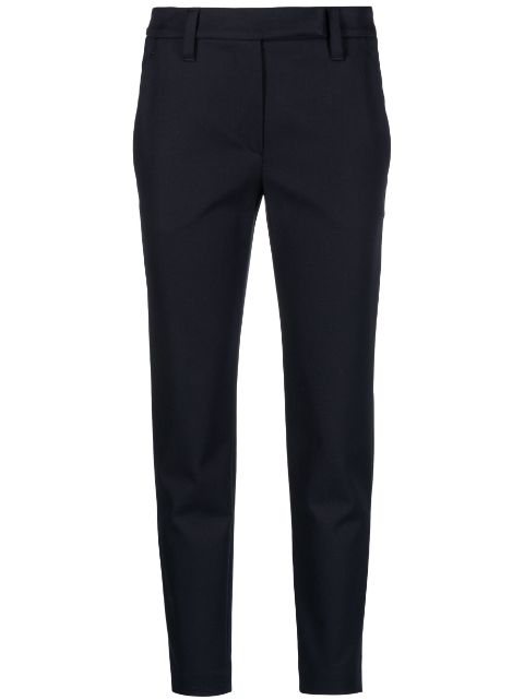 Brunello Cucinelli cropped stretch-cotton tailored trousers Women