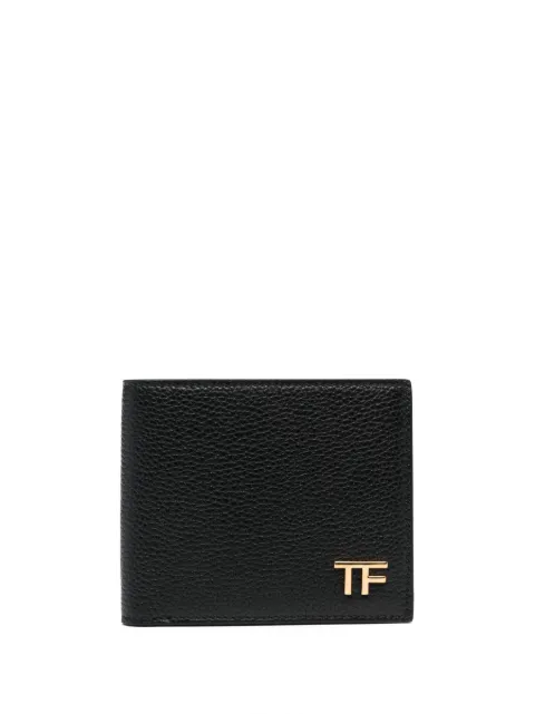 TOM FORD logo-plaque pebbled leather wallet Men