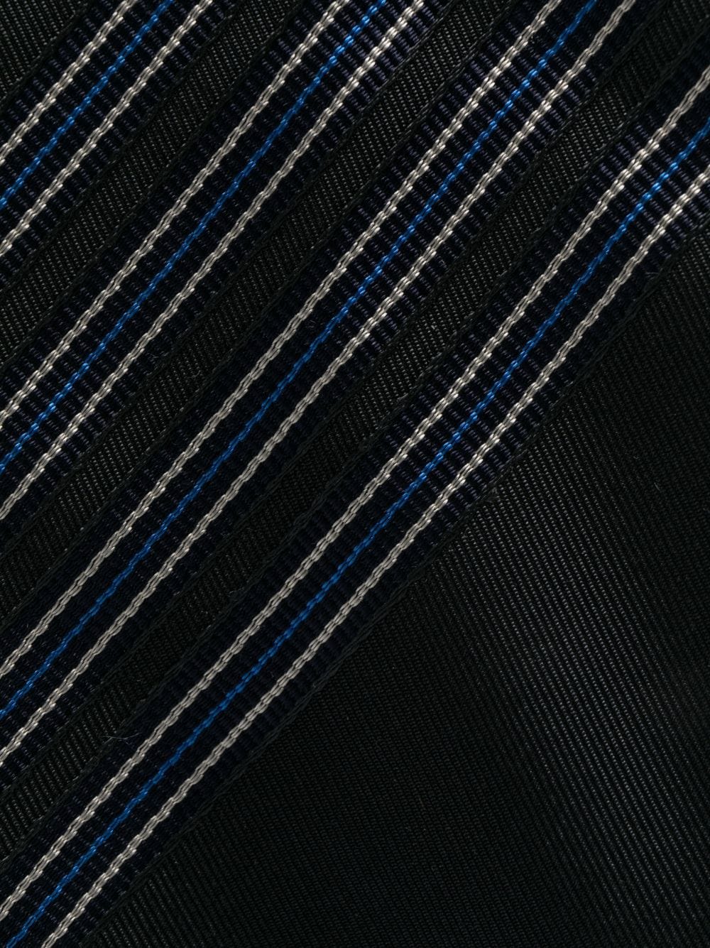 Shop Lanvin Grosgrain-detail Silk Tie In Grey