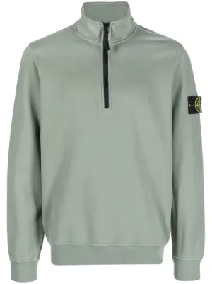 Monogram Motif Cashmere Cotton Blend Zip Hoodie in Storm Grey Melange -  Women