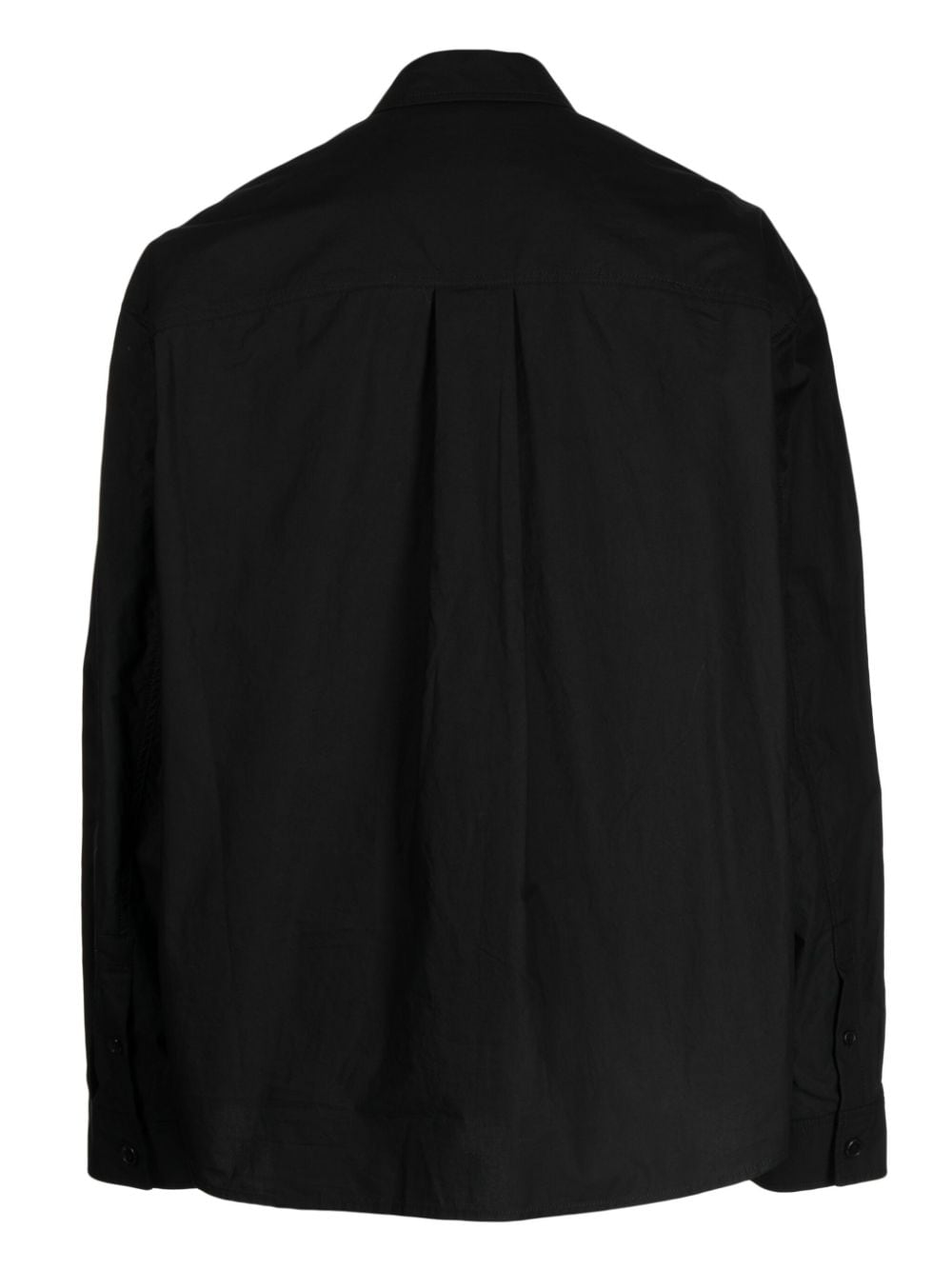 Shop Juunj Layered Cotton Shirt Jacket In Black