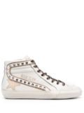 Golden Goose Slide crystal-embellished hi-top sneakers - White