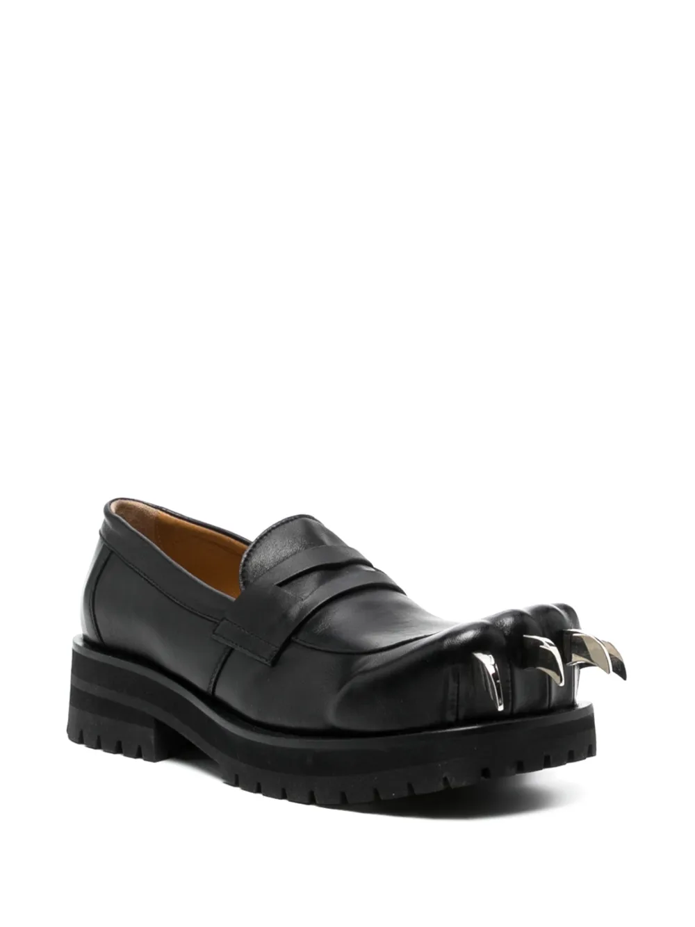 Charles Jeffrey Loverboy Moggies leather loafers Black