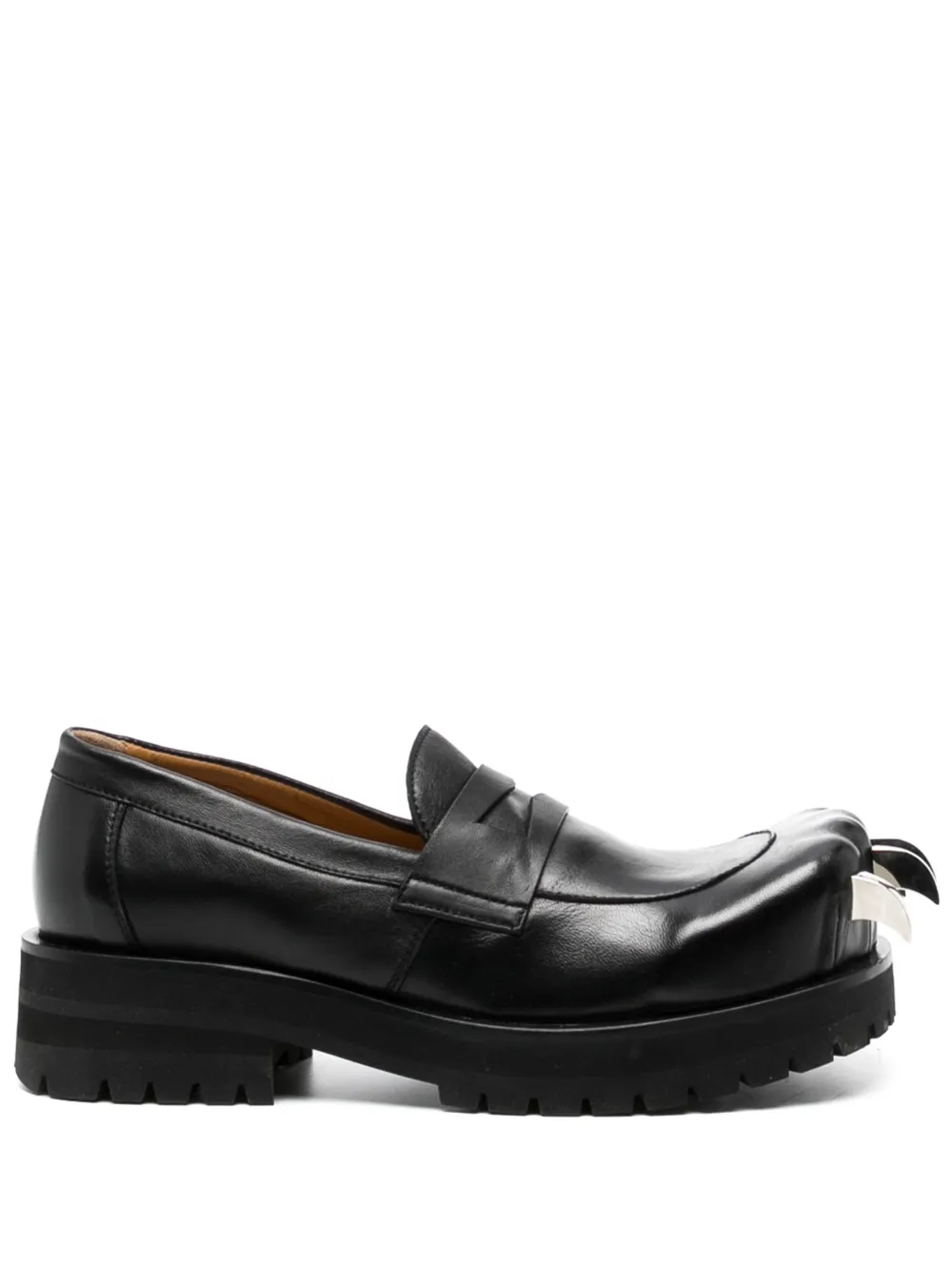 Charles Jeffrey Loverboy Moggies leather loafers Black