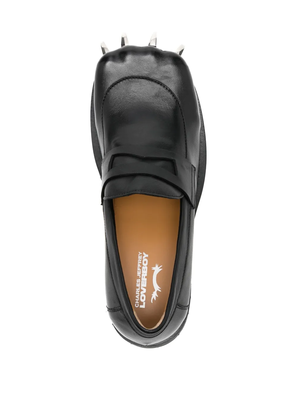 Charles Jeffrey Loverboy Moggies leather loafers Black