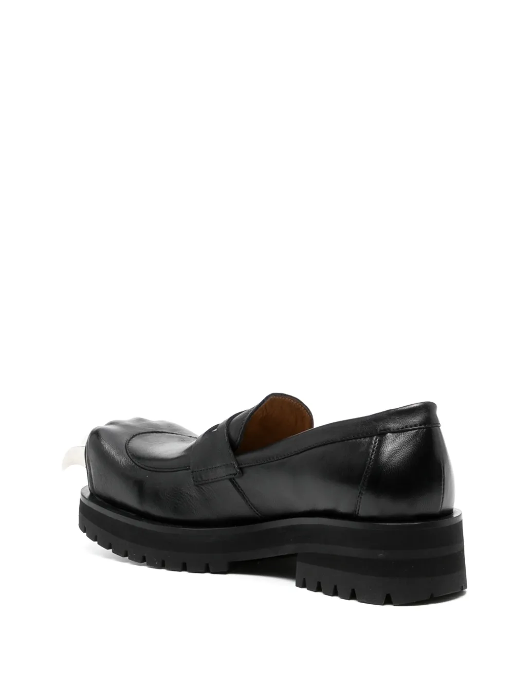 Charles Jeffrey Loverboy Moggies leather loafers Black