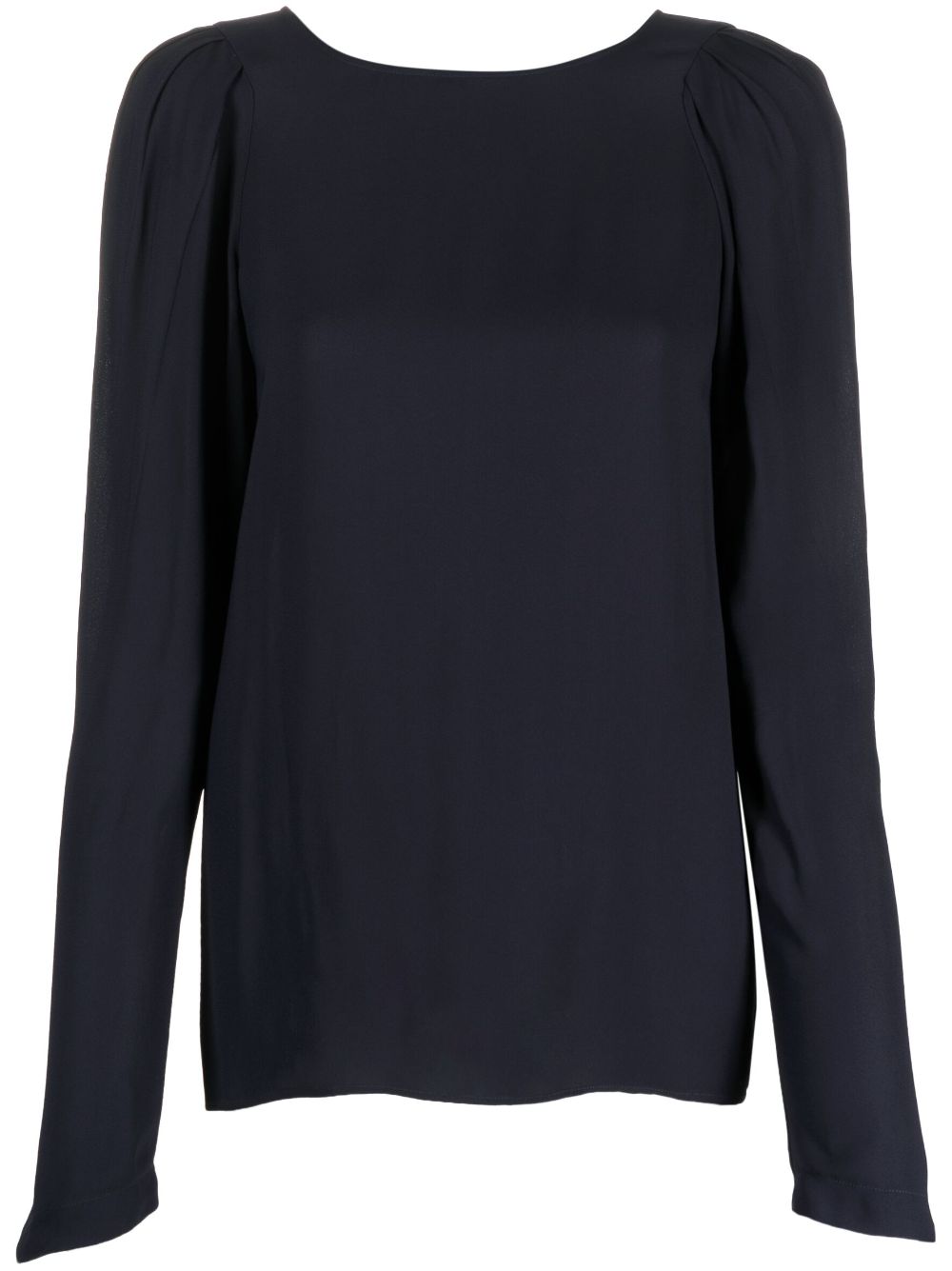 Nº21 pleat-detail V-back blouse - Blue