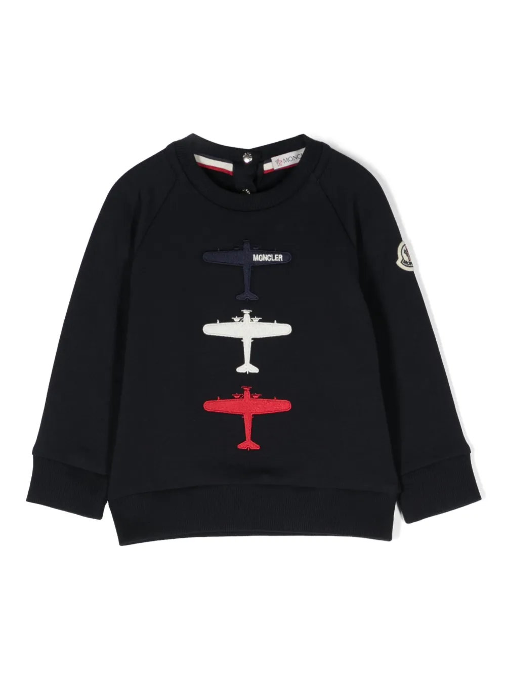 Moncler Enfant embroidered motif Cotton Sweatshirt Farfetch
