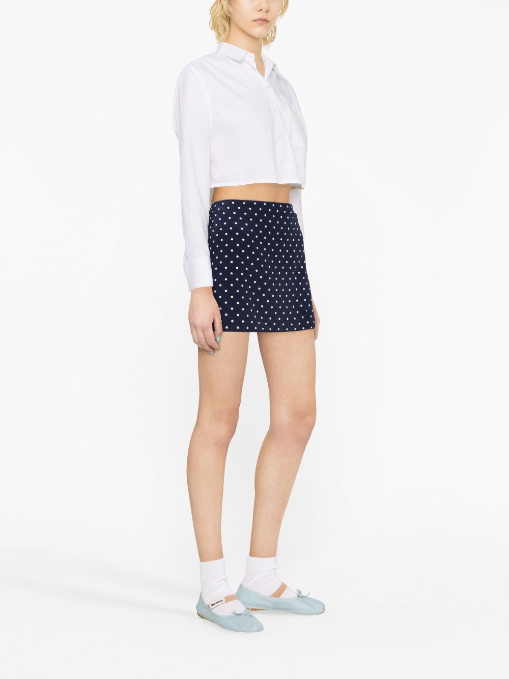 Miu Miu polka-dot silk miniskirt Women