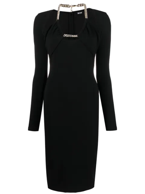 Just Cavalli chain-link cut-out midi dress