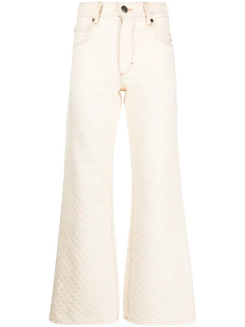 Charles Jeffrey Loverboy Golden jacquard wide-leg jeans