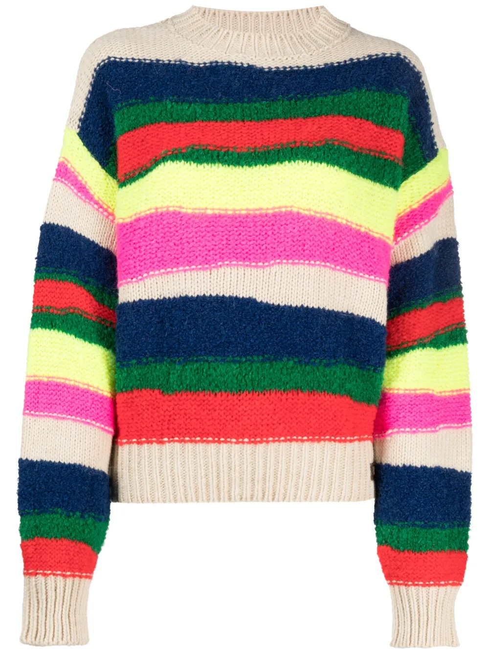 Dsquared2 Horizontal-stripe Chunky-knit Jumper In Multi