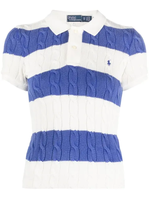 Polo Ralph Lauren playera tipo polo tejida con rayas estampadas