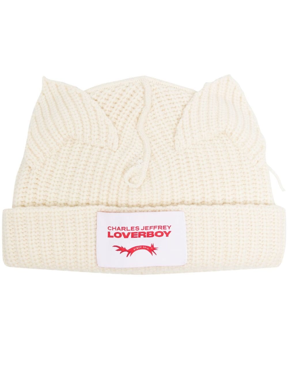 Charles Jeffrey Loverboy Logo Patched Knit Beanie In White