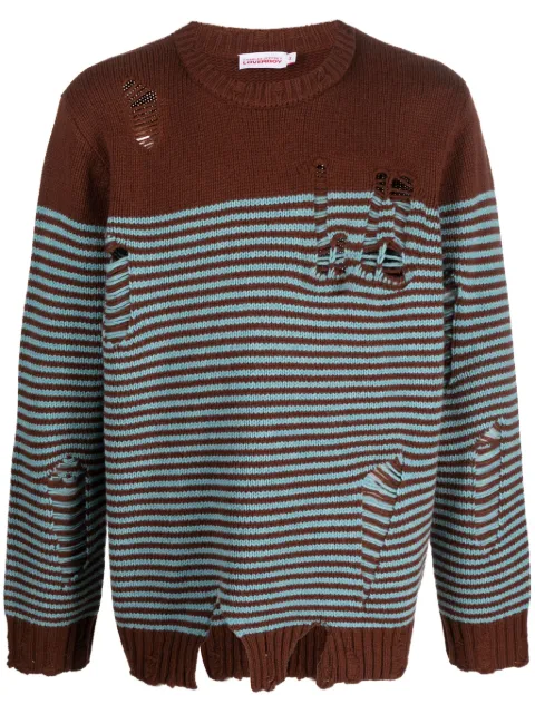 Charles Jeffrey Loverboy distressed striped jumper