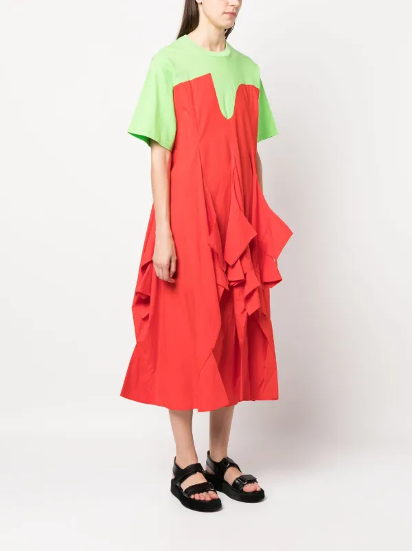 Enföld Pointy Asymmetric Ruffled Midi Dress - Farfetch