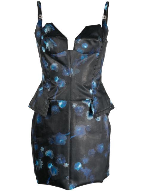 Coperni Holographic floral-print minidress Women