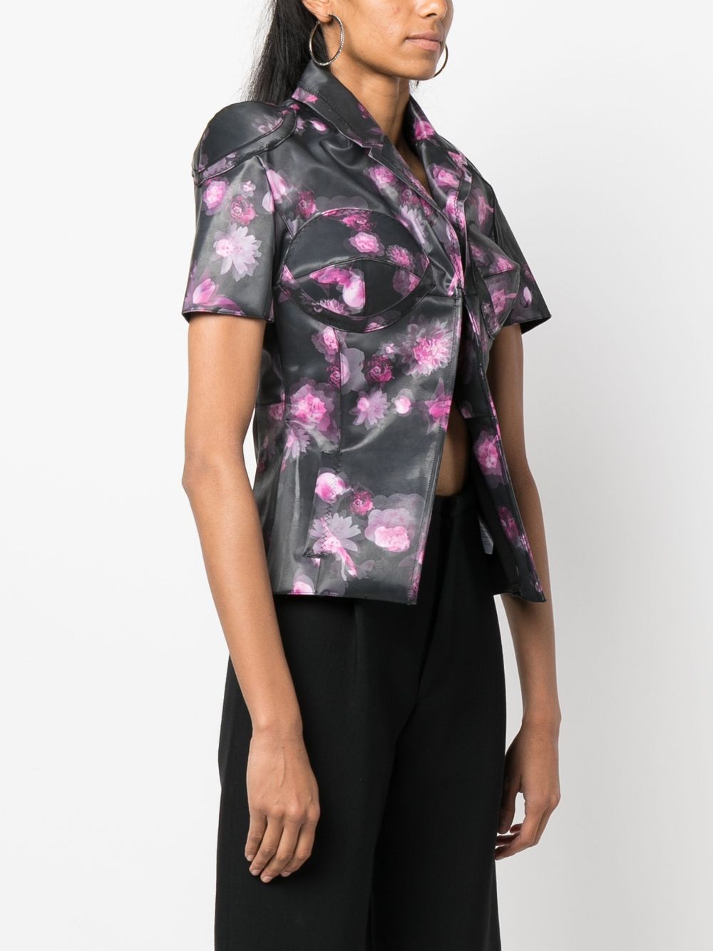 Coperni Holographic short-sleeved fitted jacket Women