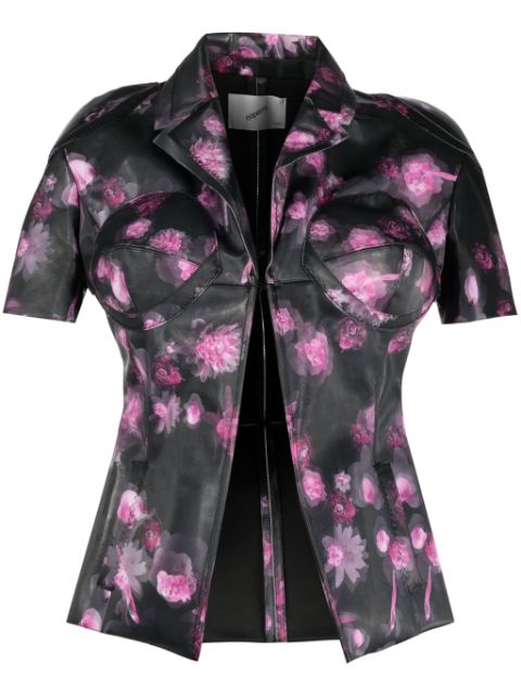 Coperni Holographic short-sleeved fitted jacket Women