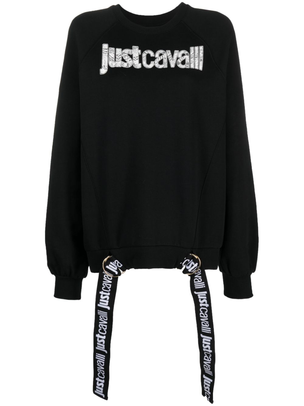 Just Cavalli logo-print cotton sweatshirt - Black