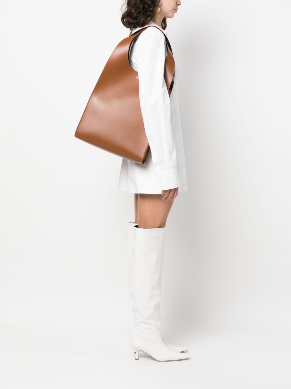 Coperni Swipe leather tote bag - Bruin