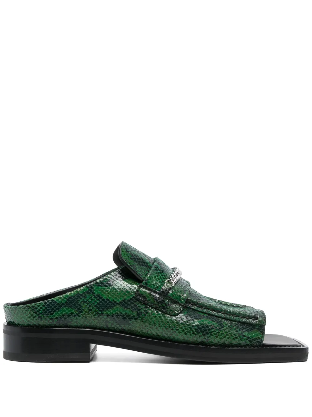 Martine Rose Open Square Toe Mule In Green