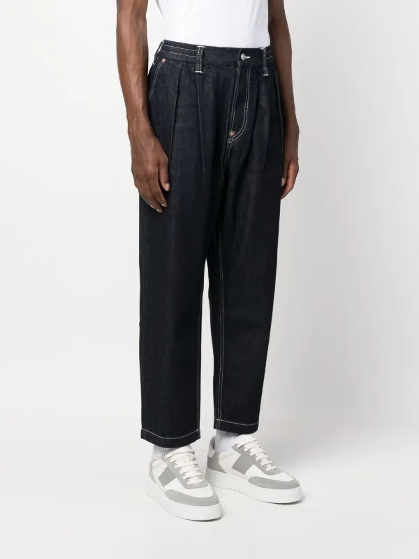 EVISU プリント テーパードジーンズ | ブルー | FARFETCH JP