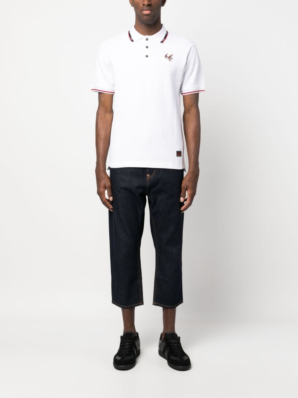 EVISU Poloshirt met logopatch - OWHT OFF WHITE