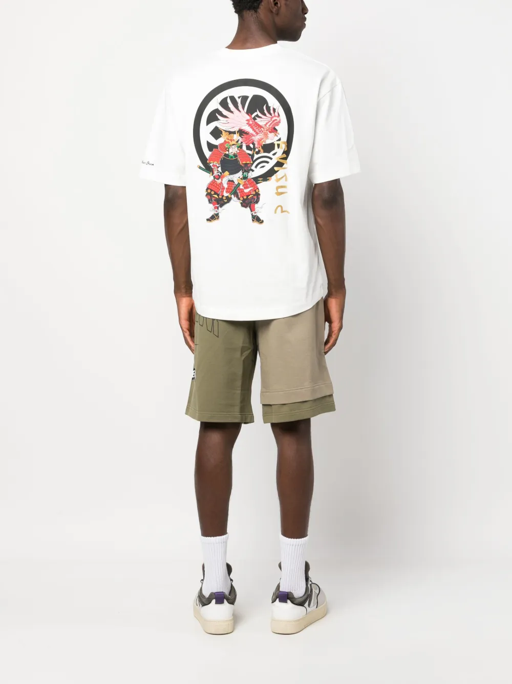 EVISU T-shirt met logoprint - Wit