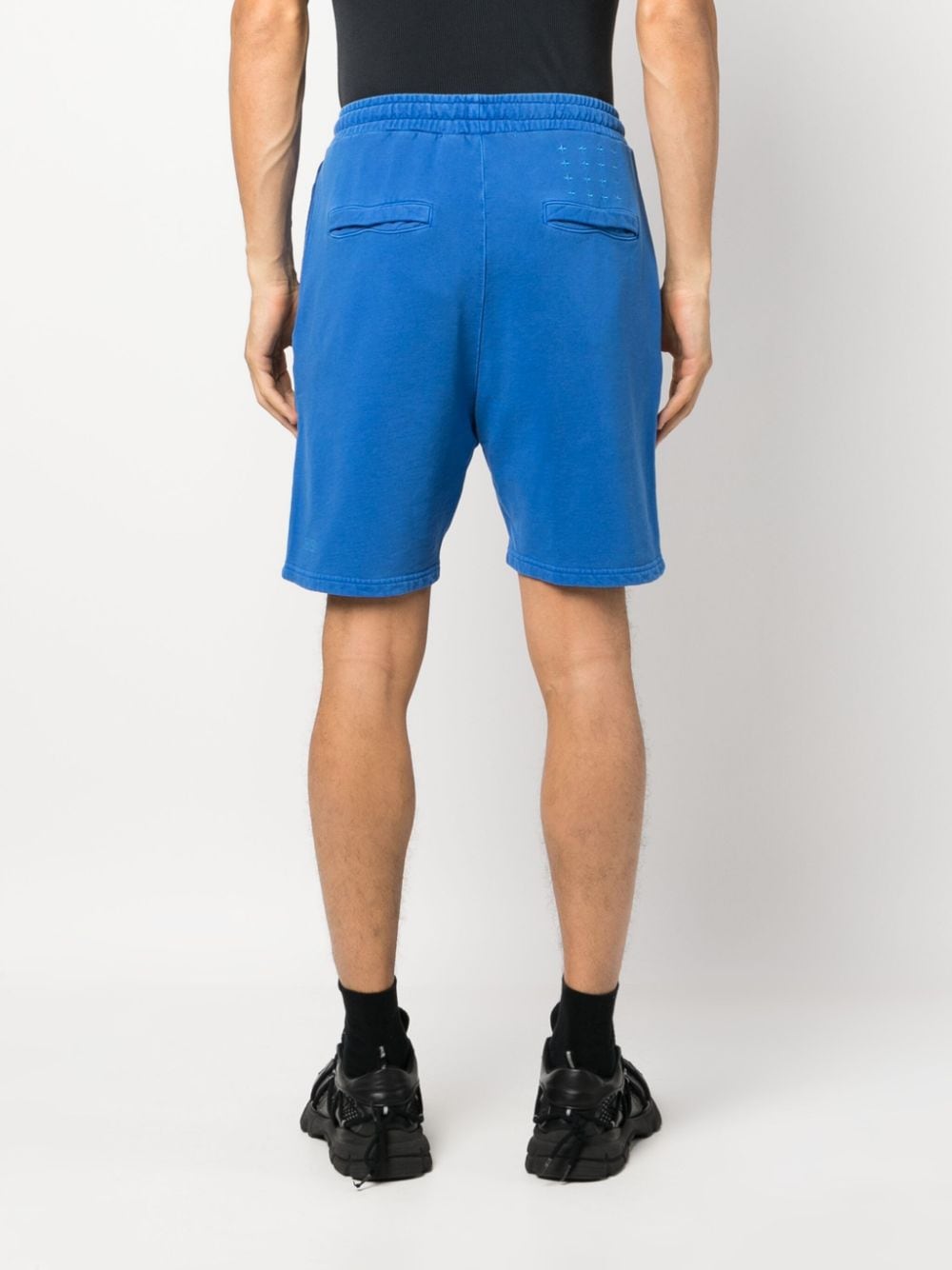 Shop Ksubi 4x4 Cotton Track Shorts In Blue