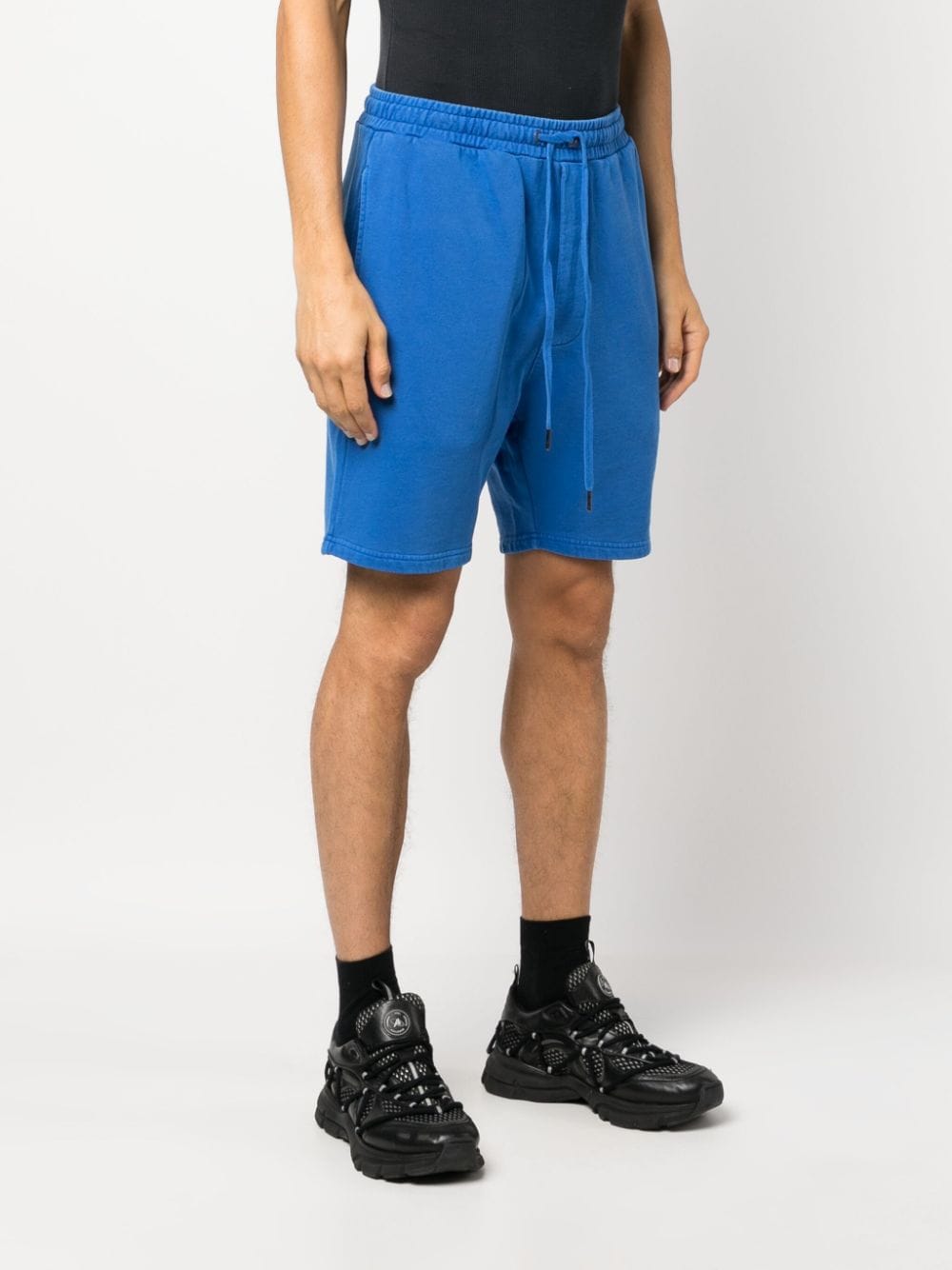 Shop Ksubi 4x4 Cotton Track Shorts In Blue