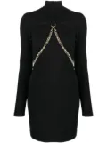 Just Cavalli chain-link funnel-neck minidress - Black