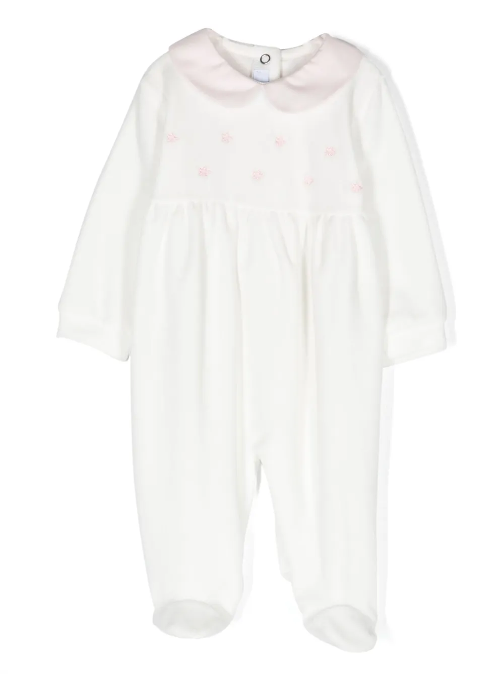 Siola Babies' Floral-embroidered Long-sleeved Pyjama In White