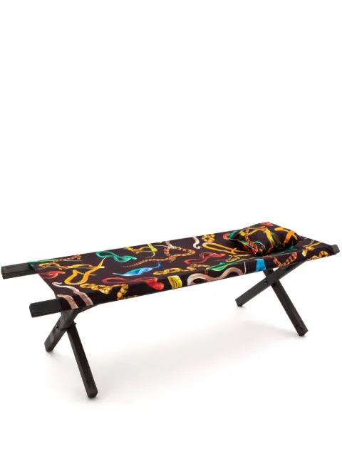 Seletti Poolbett mit Schlangen-Print