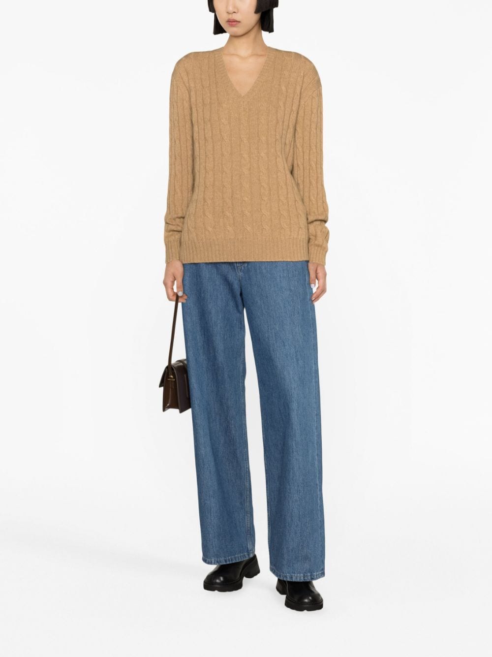 Shop Polo Ralph Lauren Cable-knit Cashmere Jumper In Neutrals