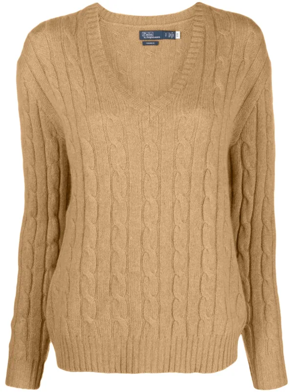 Polo Ralph Lauren Cable-knit Cashmere Jumper in Neutrals