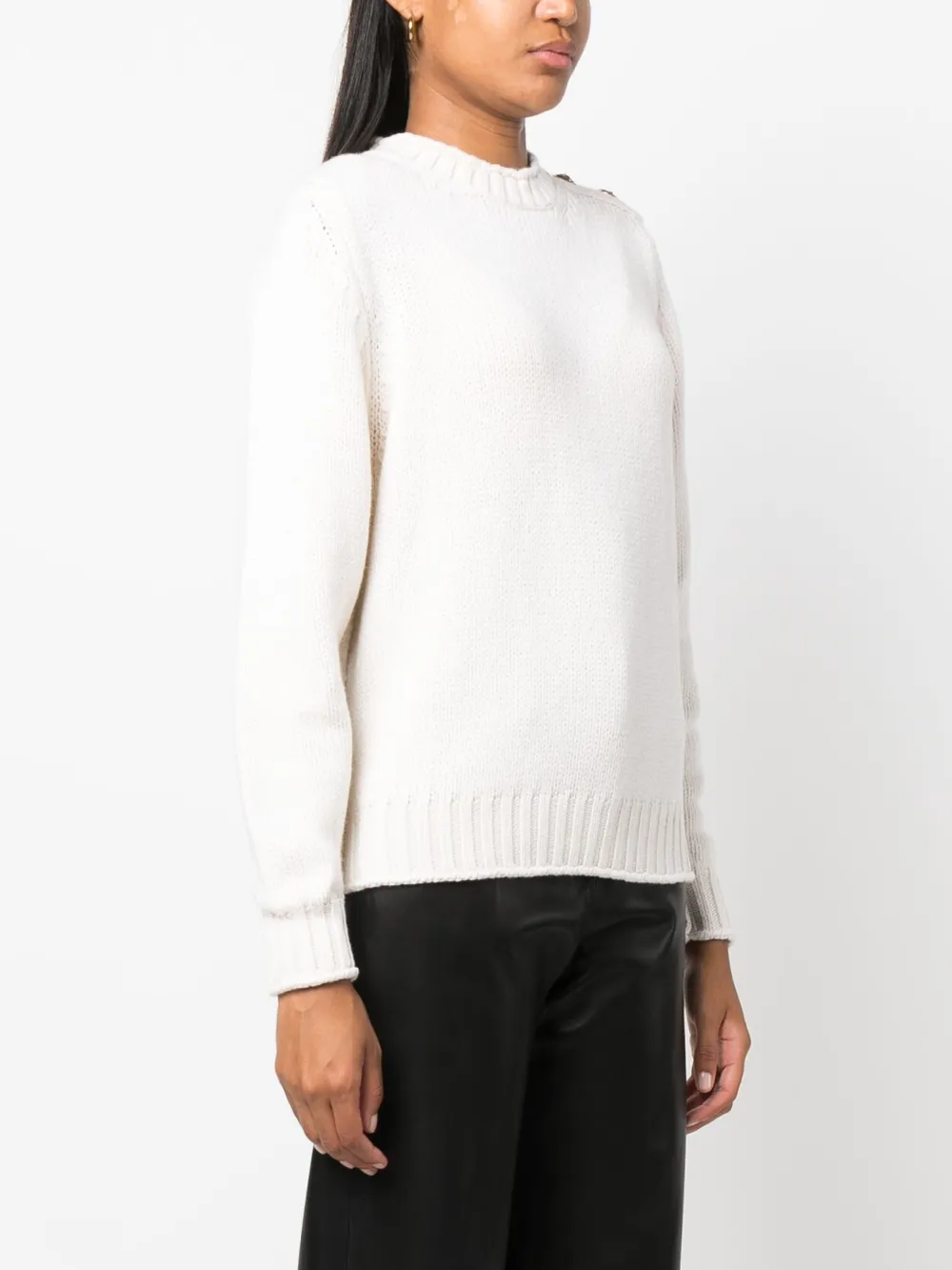  Barrie Button-detail Cashmere Jumper - Neutrals 