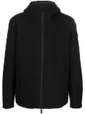 Woolrich logo-patch zip-up hooded jacket - Black