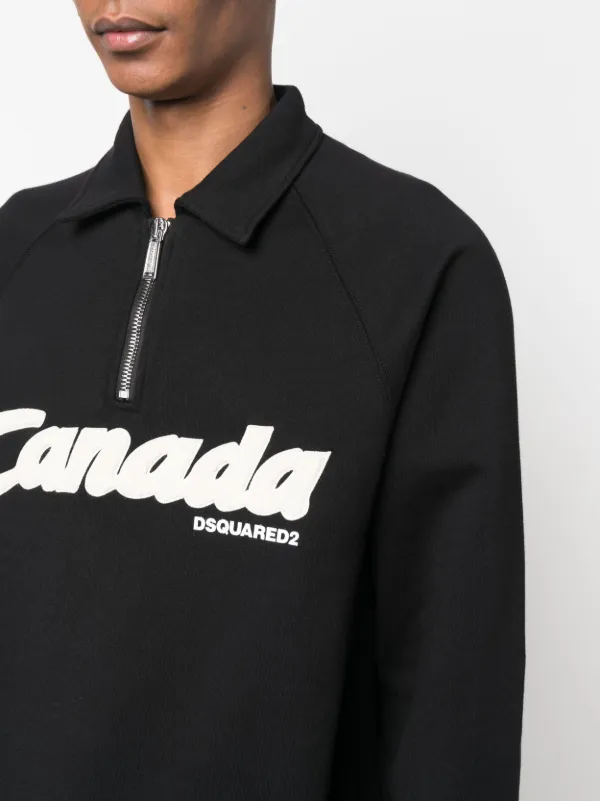 DSQUARED2 logo-print Cotton Sweatshirt | Black | FARFETCH BH