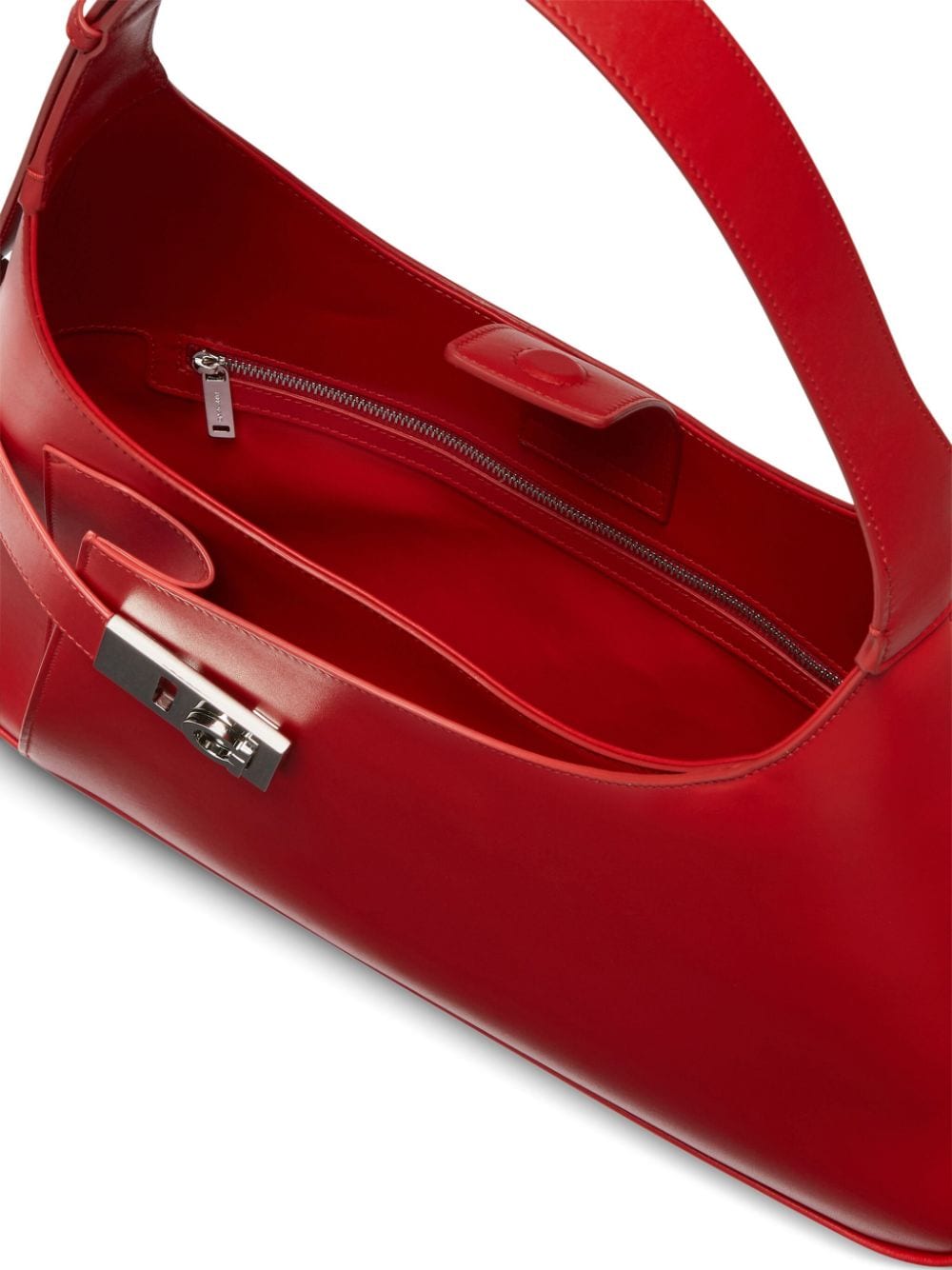 Shop Ferragamo Large Hobo Leather Shoulder Bag In Red