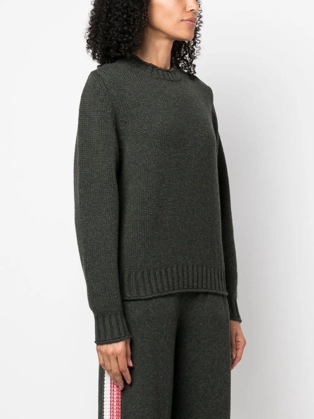  Barrie Button-detail Cashmere Jumper - Green 